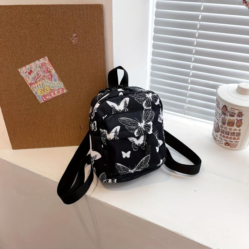 Butterfly Y2K Mini Backpack Nylon Rucksack for Women Girls