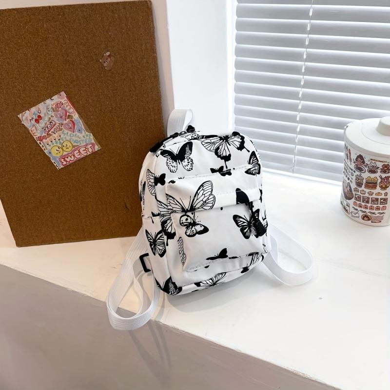 Butterfly Y2K Mini Backpack Nylon Rucksack for Women Girls