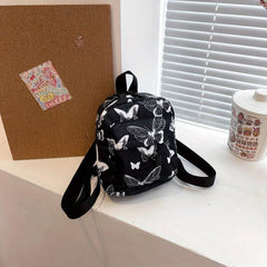 Butterfly Y2K Mini Backpack Nylon Rucksack for Women Girls
