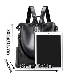 Zipper Front Backpack Purse PU Travel Daypack Women's Two way Shoulder Bag