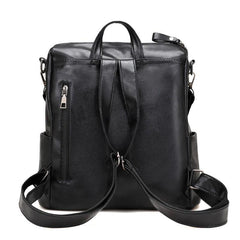 Zipper Front Backpack Purse PU Travel Daypack Women's Two way Shoulder Bag