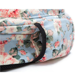 Flower Pattern Canvas Backpack Women's Large Capacity
