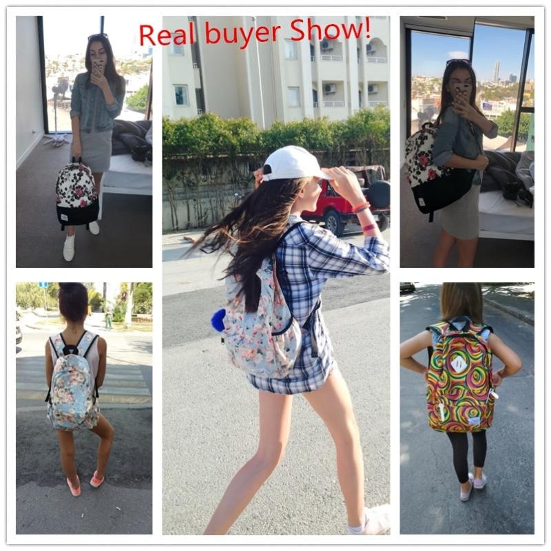 Flower Pattern Canvas Backpack Women's Large Capacity