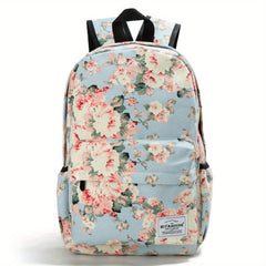 Flower Pattern Canvas Backpack Women's Large Capacity