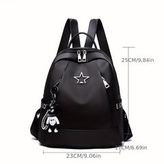 Star Decor Backpack Purse Preppy Daypack for Women