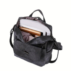 Large Capacity PU Leather Backpack for School Travel Commute