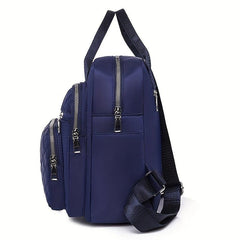 Argyle Quilted Tote Travel Backpack Oxford Cloth Daypack Top Handle