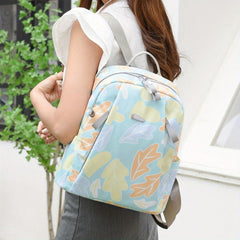 Butterfly Cow Leaves Pattern Backpack Stylish Zipper School Bag