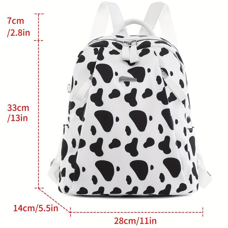 Butterfly Cow Leaves Pattern Backpack Stylish Zipper School Bag