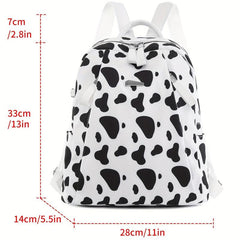 Butterfly Cow Leaves Pattern Backpack Stylish Zipper School Bag