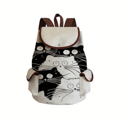 Cartoon Cat Pattern Backpack Rucksack School Bag