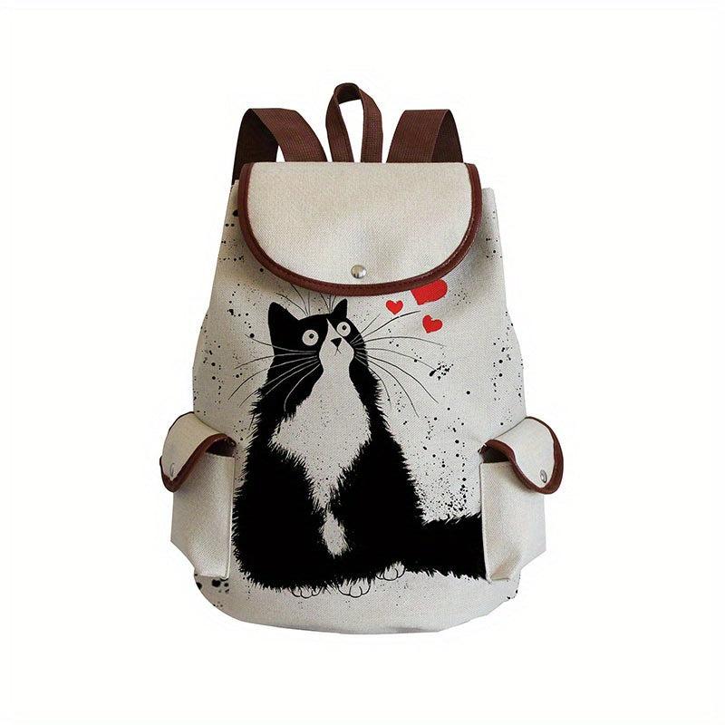 Cartoon Cat Pattern Backpack Rucksack School Bag