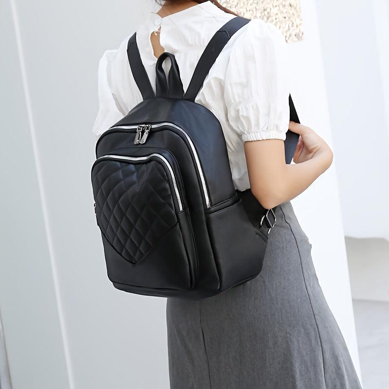 Quilted Anti Theft Backpack Purse PU Leather Back To School Daypack