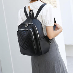 Quilted Anti Theft Backpack Purse PU Leather Back To School Daypack