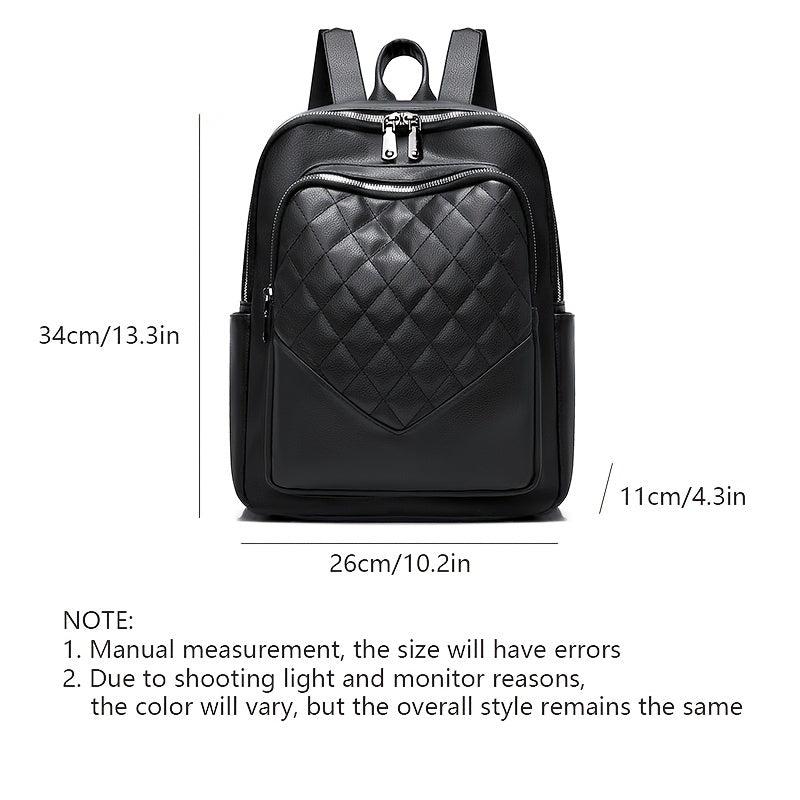 Quilted Anti Theft Backpack Purse PU Leather Back To School Daypack