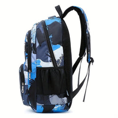 3pcs Brush Pattern Backpack Set Casual Student Bookbag