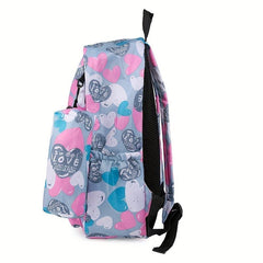 Pattern Backpack With Long Pencil Box Lightweight School Bags