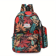 Pattern Backpack With Long Pencil Box Lightweight School Bags