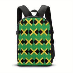 Colorblock Pattern Zipper Backpack Laptop Travel Bag