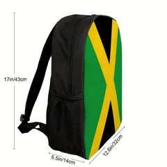 Colorblock Pattern Zipper Backpack Laptop Travel Bag