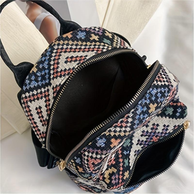 Ethnic Style Hobo Backpack Lightweight Casual Daypack
