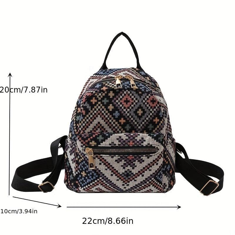Ethnic Style Hobo Backpack Lightweight Casual Daypack