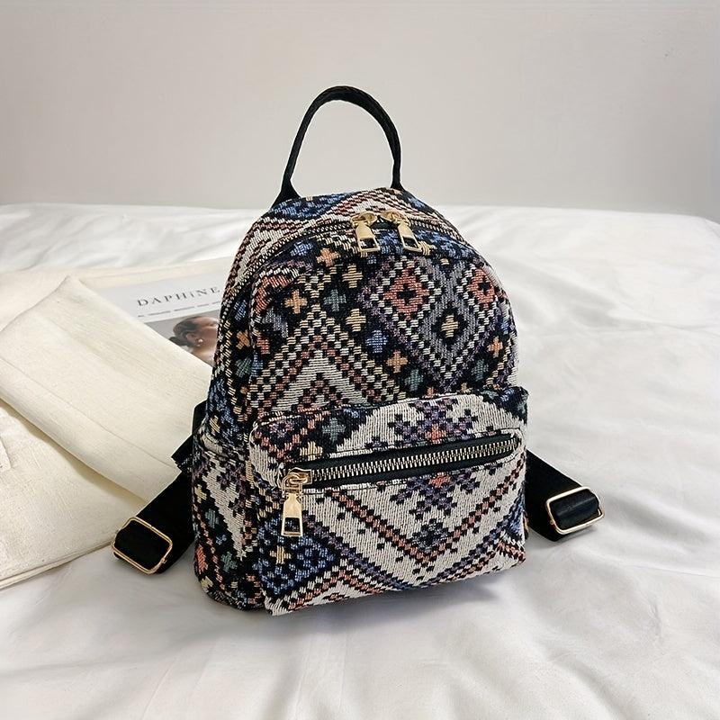 Ethnic Style Hobo Backpack Lightweight Casual Daypack