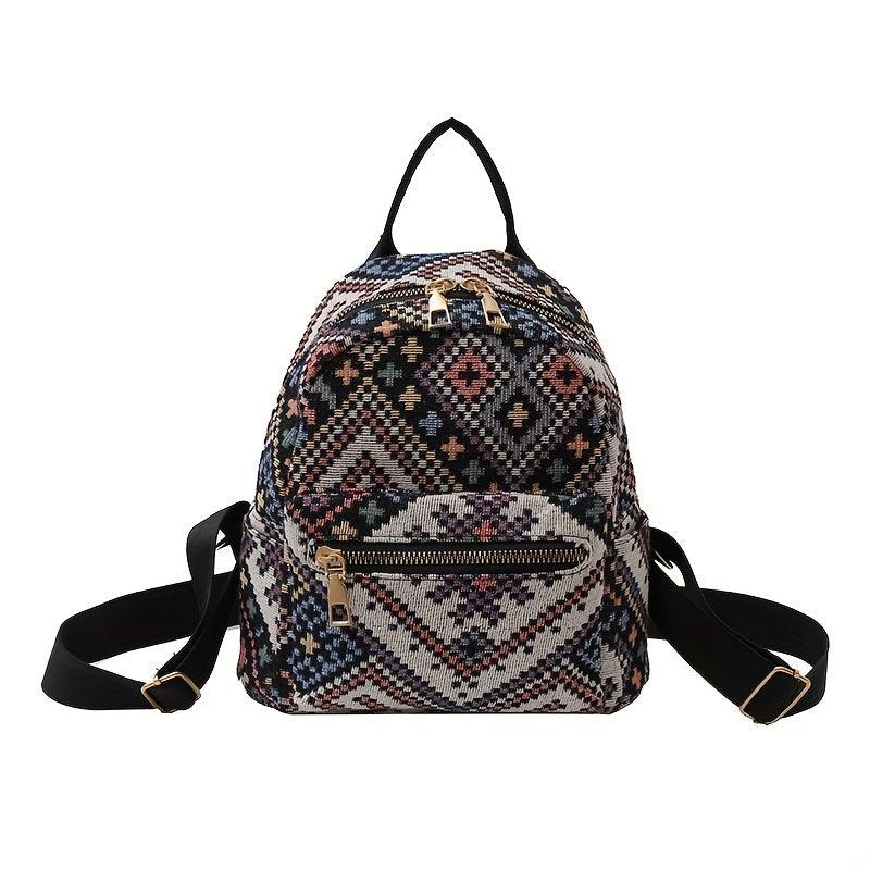 Ethnic Style Hobo Backpack Lightweight Casual Daypack