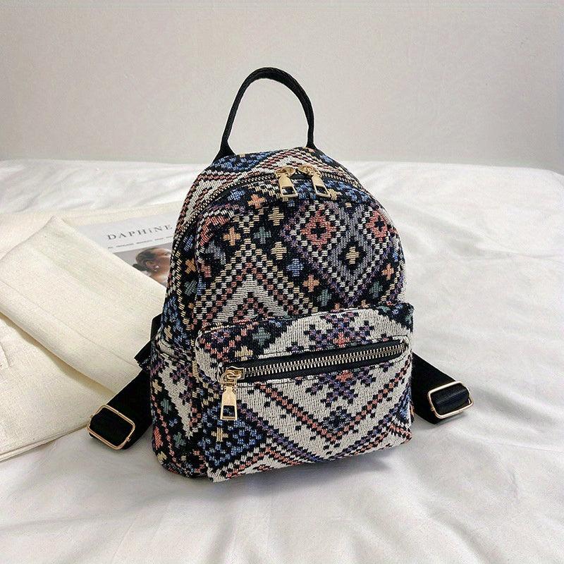 Ethnic Style Hobo Backpack Lightweight Casual Daypack