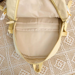 Minimalist Solid Zipper Backpack Large Capacity Preppy School Bag