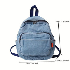 Denim Canvas Backpack Mini Solid School Bag Casual Travel