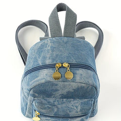 Mini Denim Backpack Canvas Durable Lightweight School Backpack