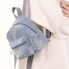 Mini Denim Backpack Canvas Durable Lightweight School Backpack