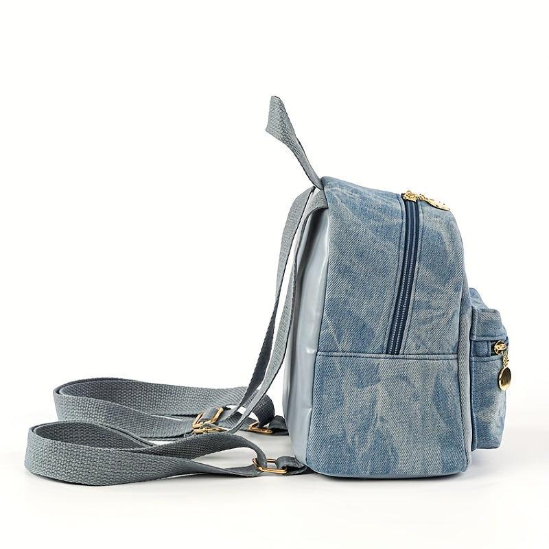 Mini Denim Backpack Canvas Durable Lightweight School Backpack