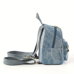 Mini Denim Backpack Canvas Durable Lightweight School Backpack