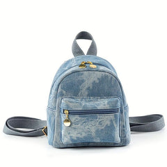 Mini Denim Backpack Canvas Durable Lightweight School Backpack