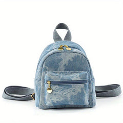 Mini Denim Backpack Canvas Durable Lightweight School Backpack