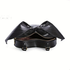 Devil Bat Shaped Backpack Halloween Lace Shoulder Bag Gothic PU Leather