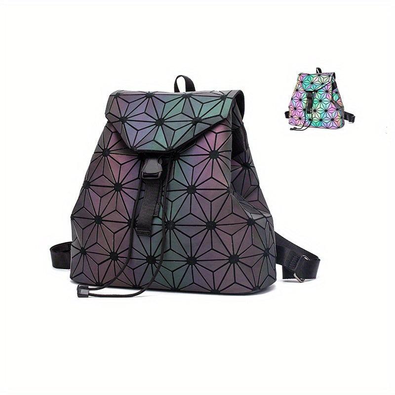 Luminous Women's Drawstring Backpack Reflective Shoulder Bag