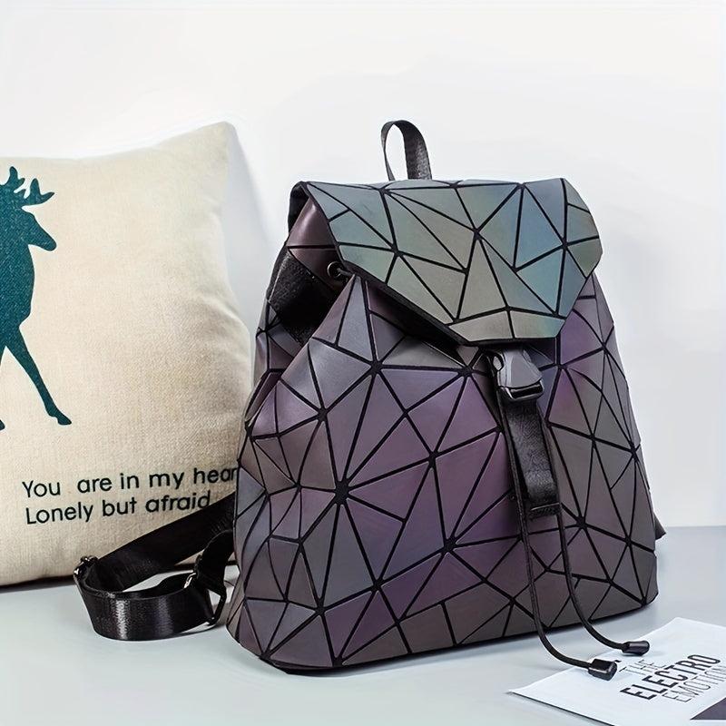Luminous Women's Drawstring Backpack Reflective Shoulder Bag