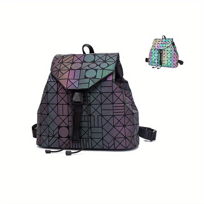 Luminous Women's Drawstring Backpack Reflective Shoulder Bag