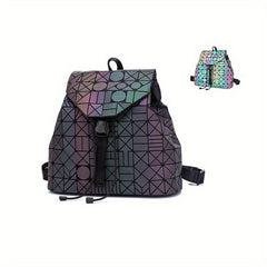 Luminous Women's Drawstring Backpack Reflective Shoulder Bag