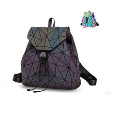 Luminous Women's Drawstring Backpack Reflective Shoulder Bag
