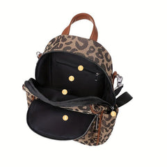 Casual Leopard Pattern Backpack Large Capacity Travel Daypack