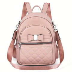 Bowknot Mini Backpack PU Leather Convertible Shoulder Bag Purse