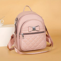 Bowknot Mini Backpack PU Leather Convertible Shoulder Bag Purse