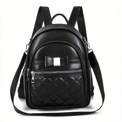 Bowknot Mini Backpack PU Leather Convertible Shoulder Bag Purse