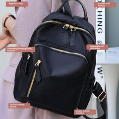 Casual Minimalist Zipper Backpack Solid Storage Bag Travel Versatile Bag