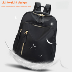 Casual Minimalist Zipper Backpack Solid Storage Bag Travel Versatile Bag