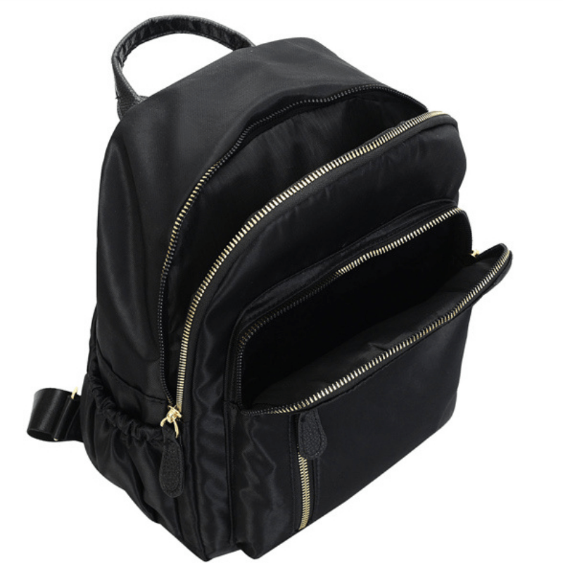 Casual Minimalist Zipper Backpack Solid Storage Bag Travel Versatile Bag